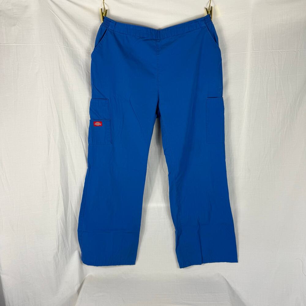 Dickies Scrub Pants Unisex Bright Blue Large Pockets Nursing Medical